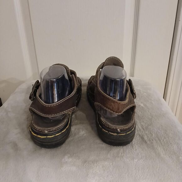 VTG Y2K 90s Dr. Martens Closed Toe Brown Leather Chunky Fisherman Sandals EU 42